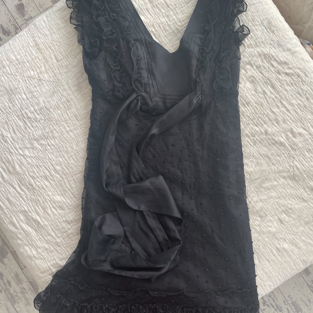 Black Betsy Johnson ruffle dress, size 4
